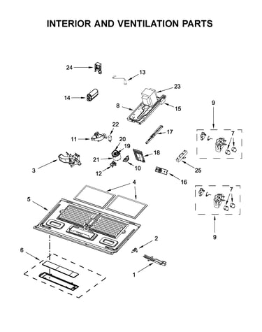 Interior and ventilation parts