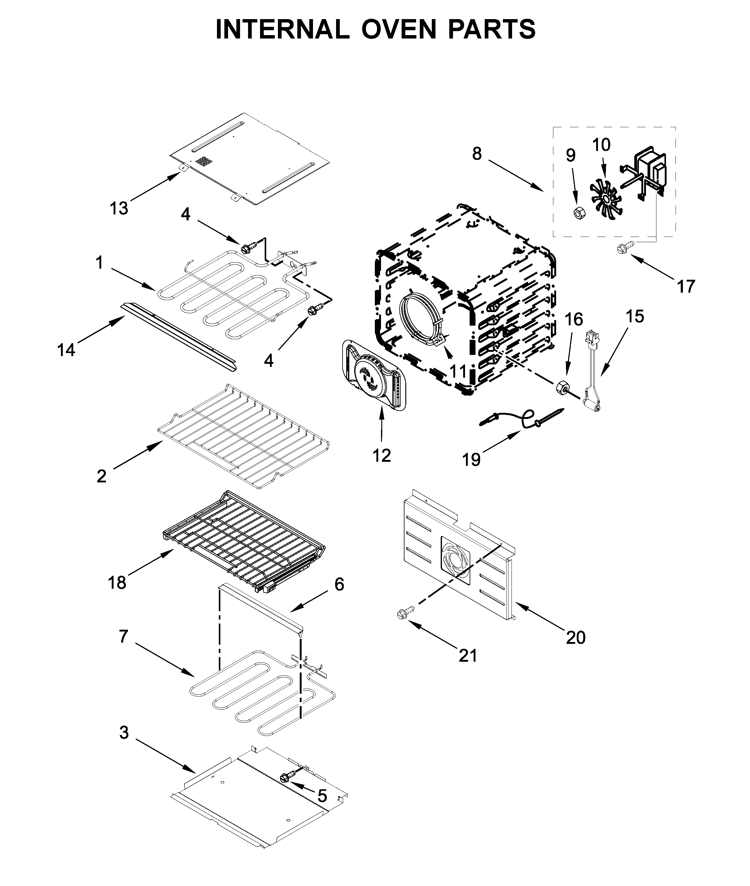 Internal oven parts