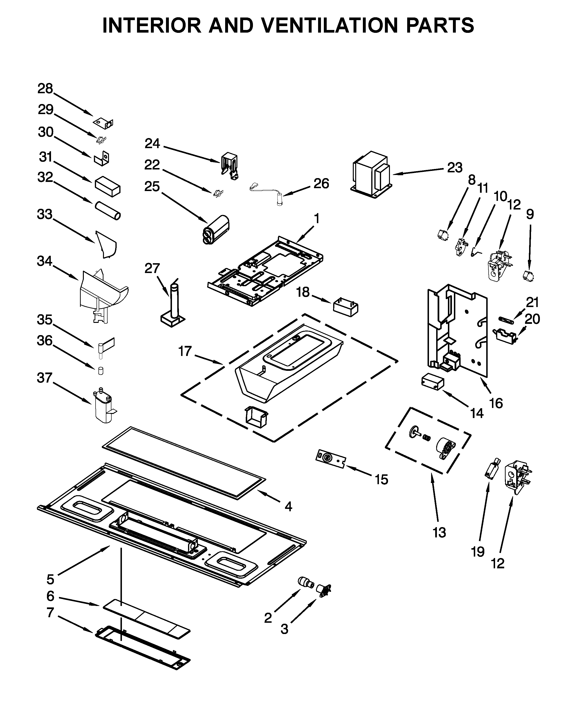 Interior and ventilation parts