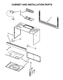 Cabinet and installation parts