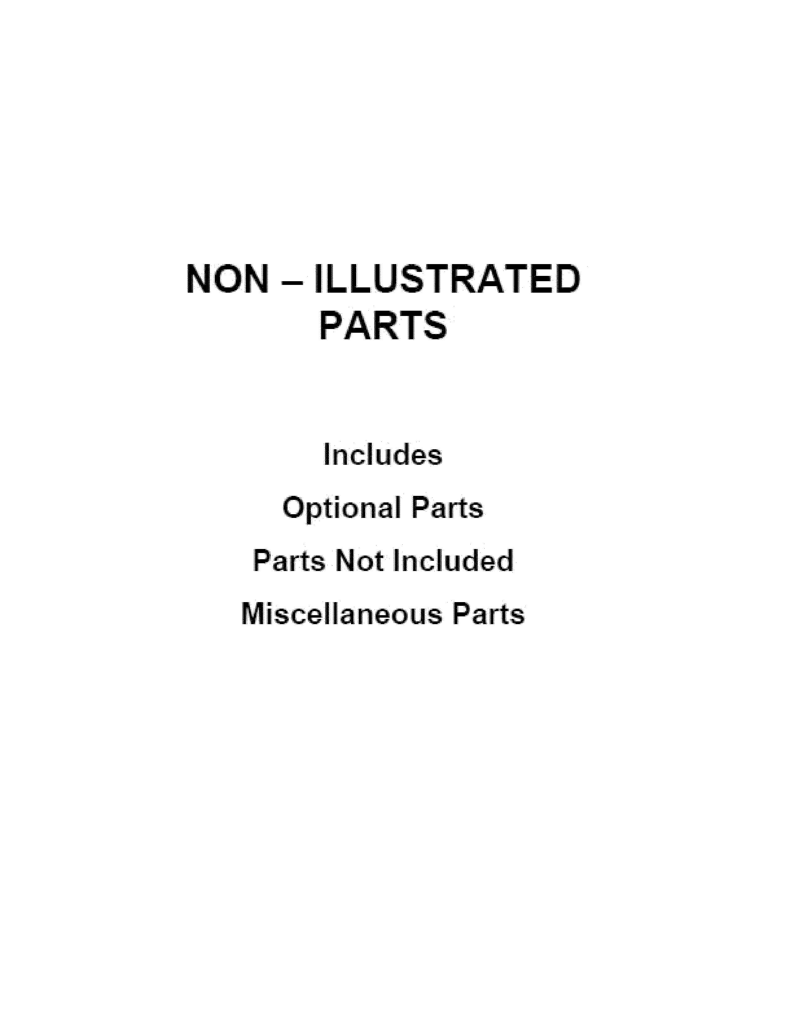 OPTIONAL PARTS (NOT INCLUDED)