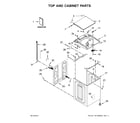 Whirlpool WTW7000DW4 top and cabinet parts diagram