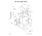 Whirlpool WTW7500GW2 top and cabinet parts diagram