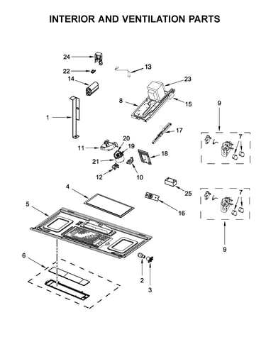Interior and ventilation parts
