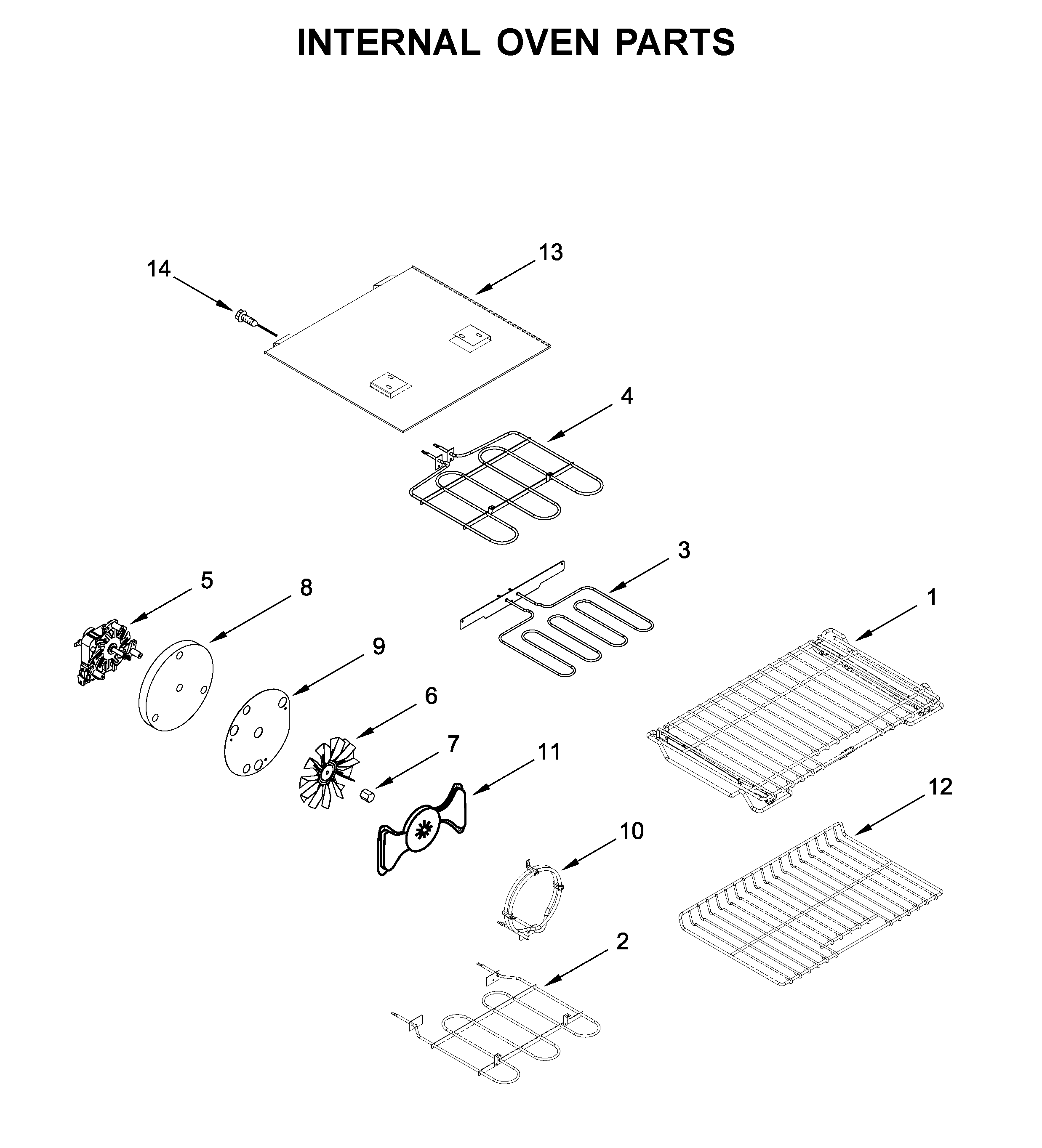 Internal oven parts