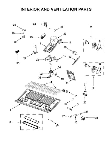 Interior and ventilation parts