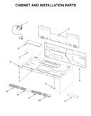 Cabinet and installation parts