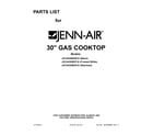 Jenn-Air JGC9430BDF16 cover sheet diagram