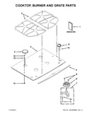 Cooktop, burner and grate parts