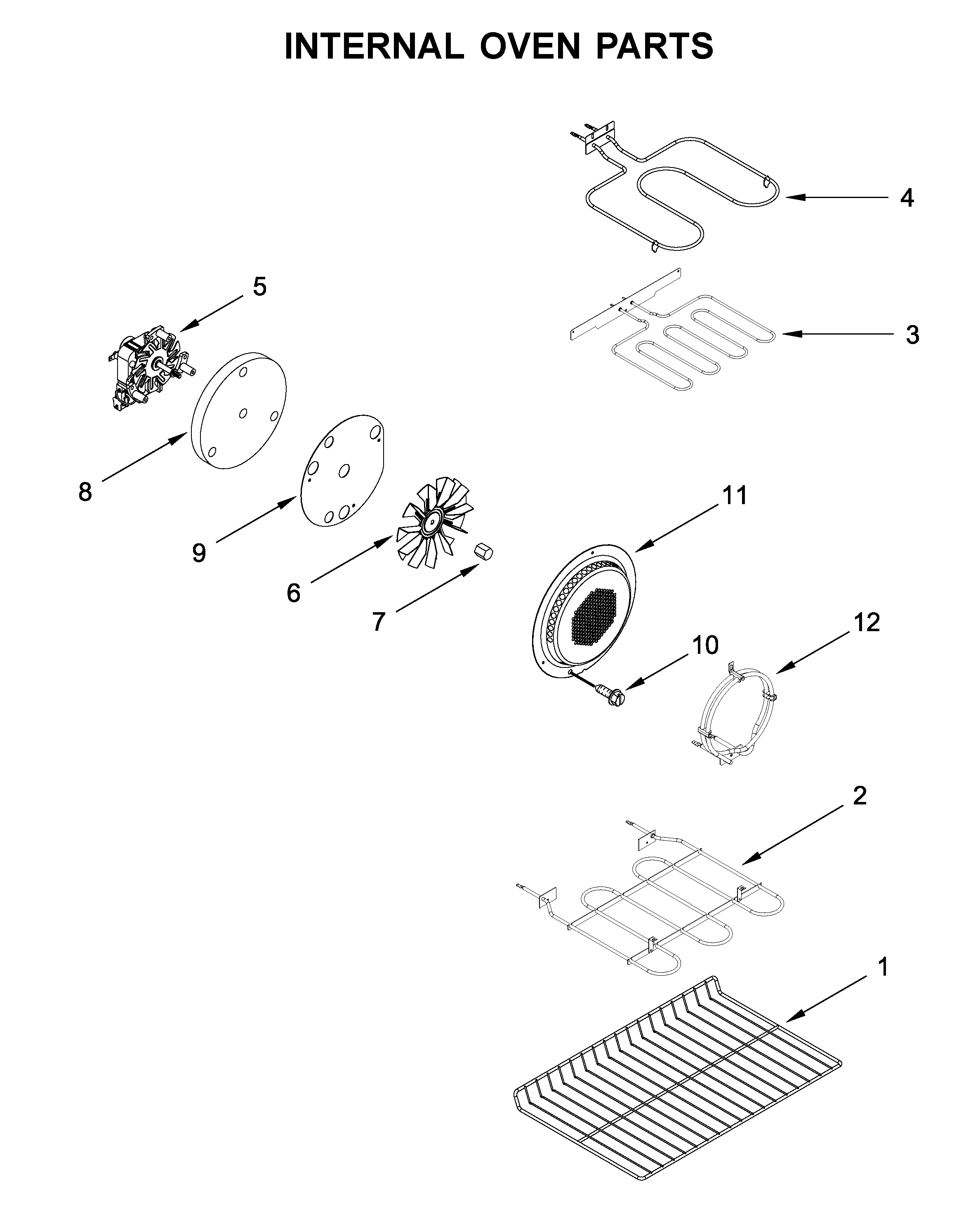 Internal oven parts
