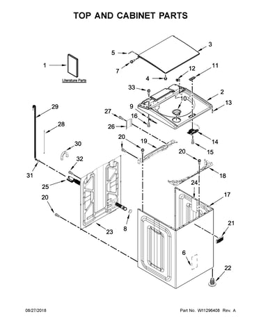 Top and cabinet parts