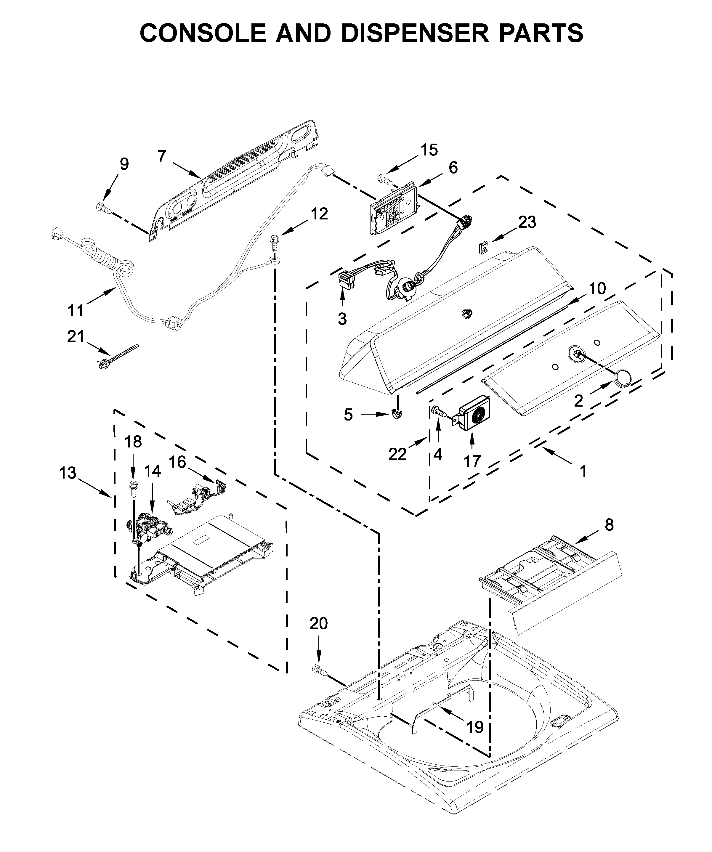 Console and dispenser parts