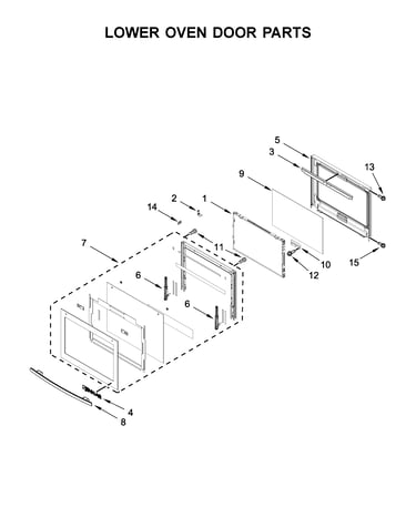 Lower oven door parts