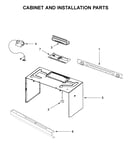 Cabinet and installation parts
