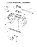 Cabinet and installation parts