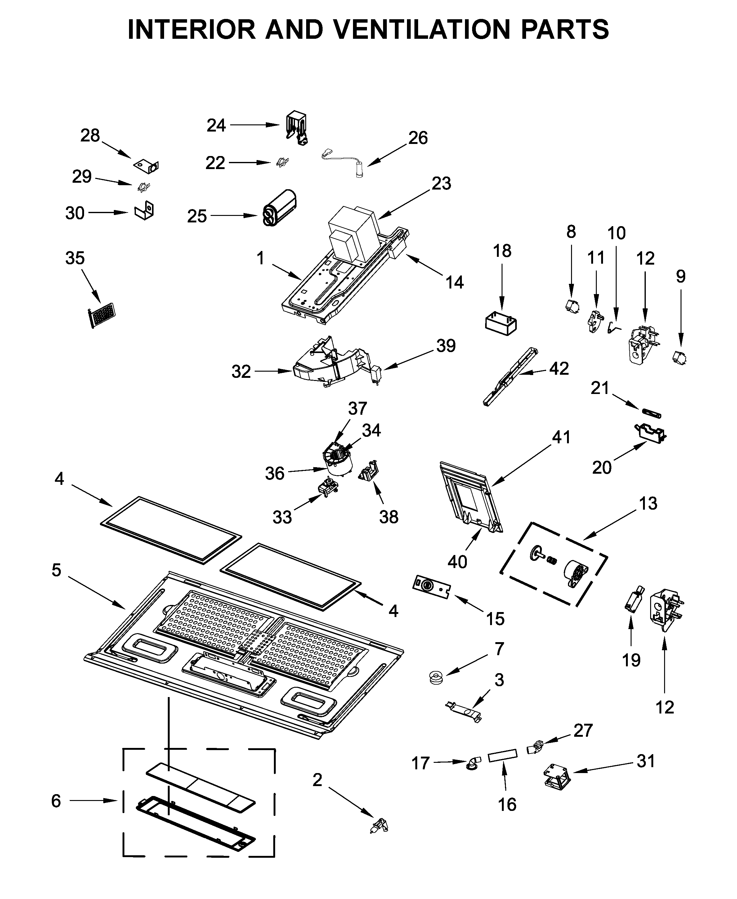 Interior and ventilation parts
