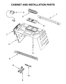 Cabinet and installation parts