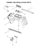 Cabinet and installation parts