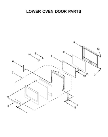 Lower oven door parts
