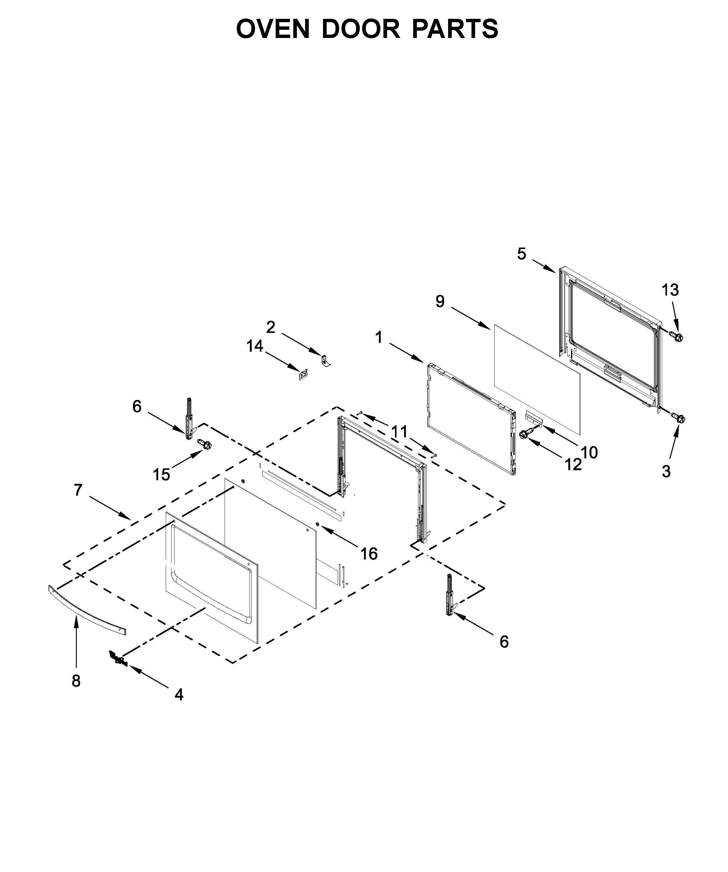 Oven door parts