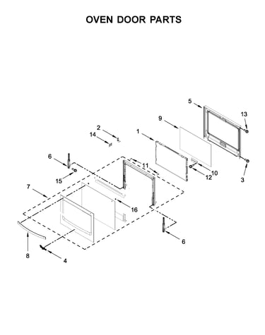 Oven door parts