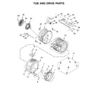 Whirlpool WFC8090GX0 tub and drive parts diagram