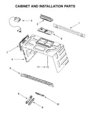 Cabinet and installation parts