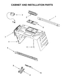 Cabinet and installation parts