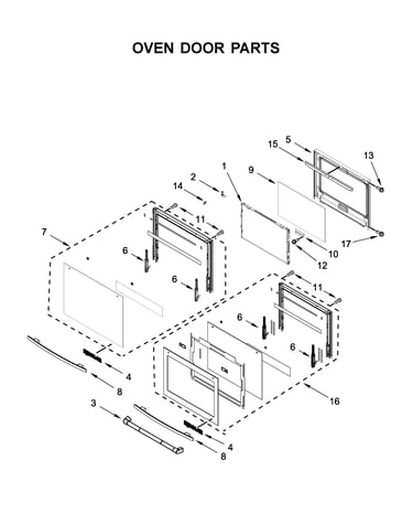 Oven door parts