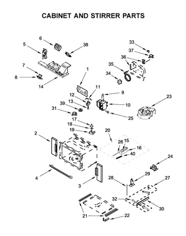 Cabinet and stirrer parts
