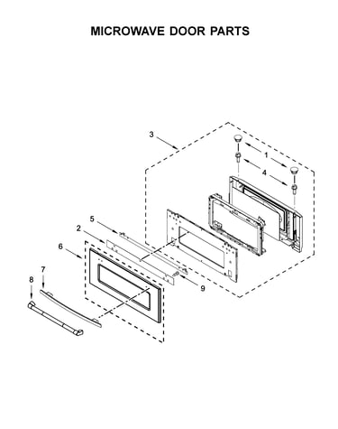 Microwave door parts