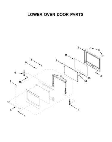 Lower oven door parts