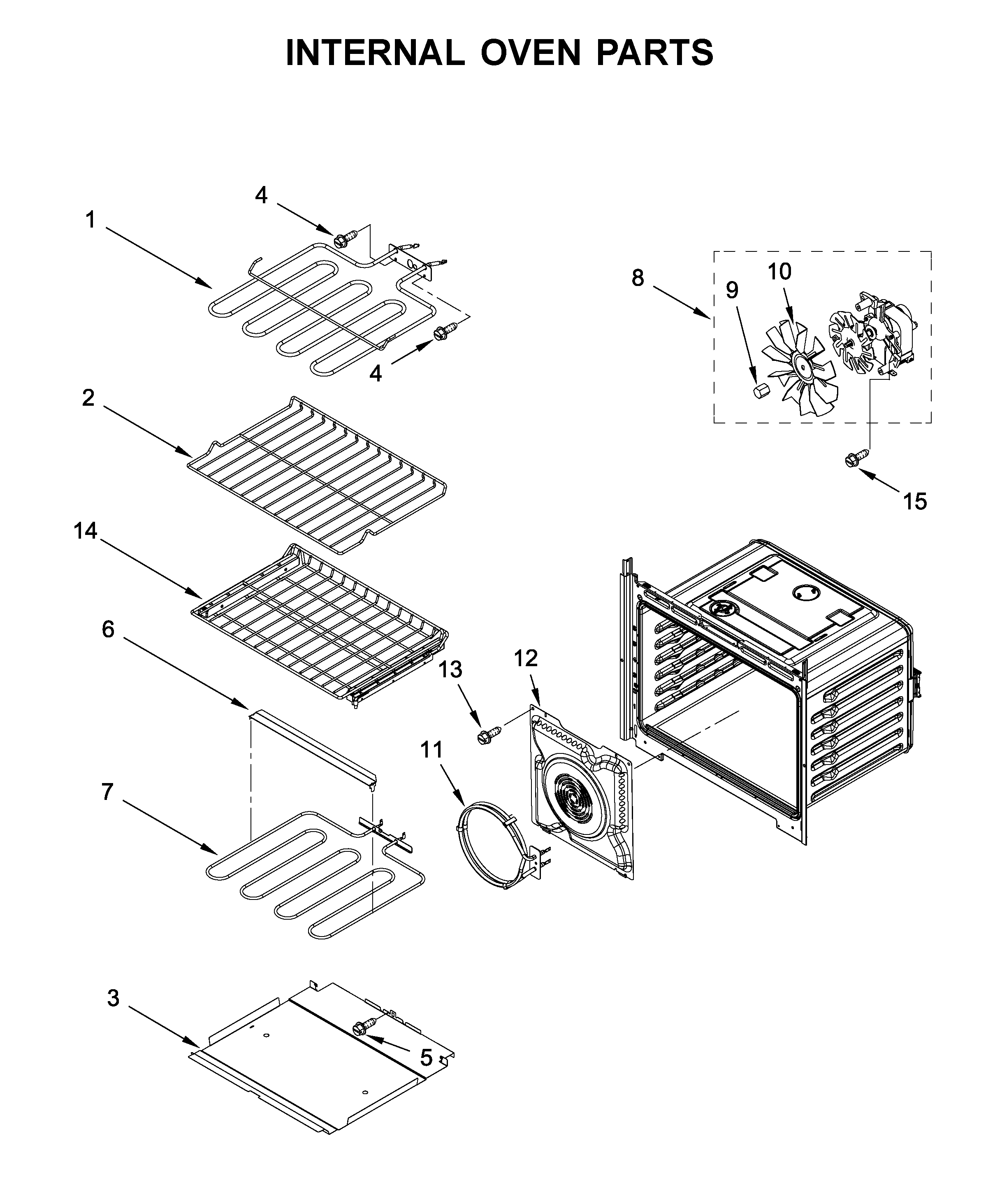 Internal oven parts