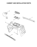 Cabinet and installation parts