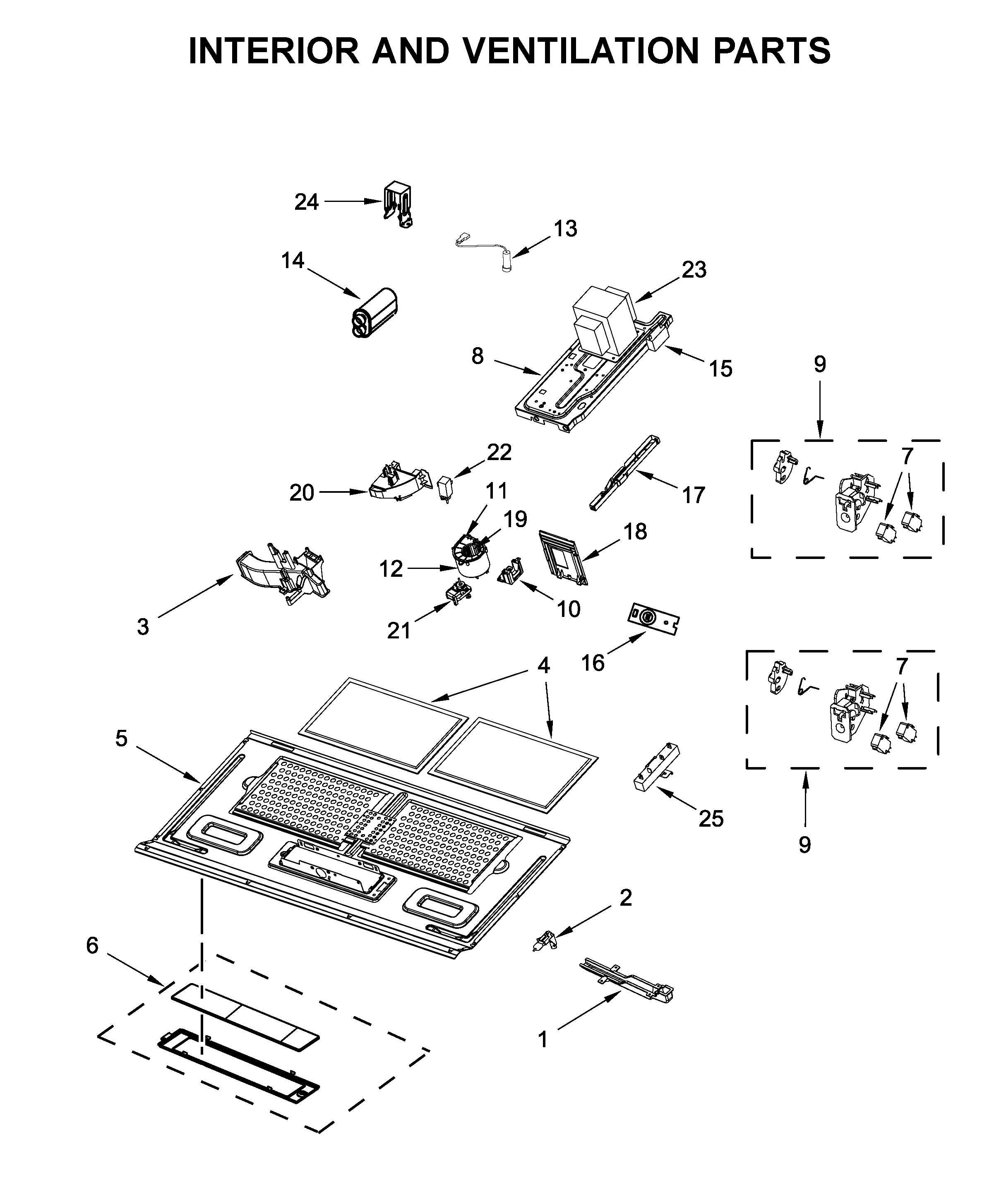 Interior and ventilation parts