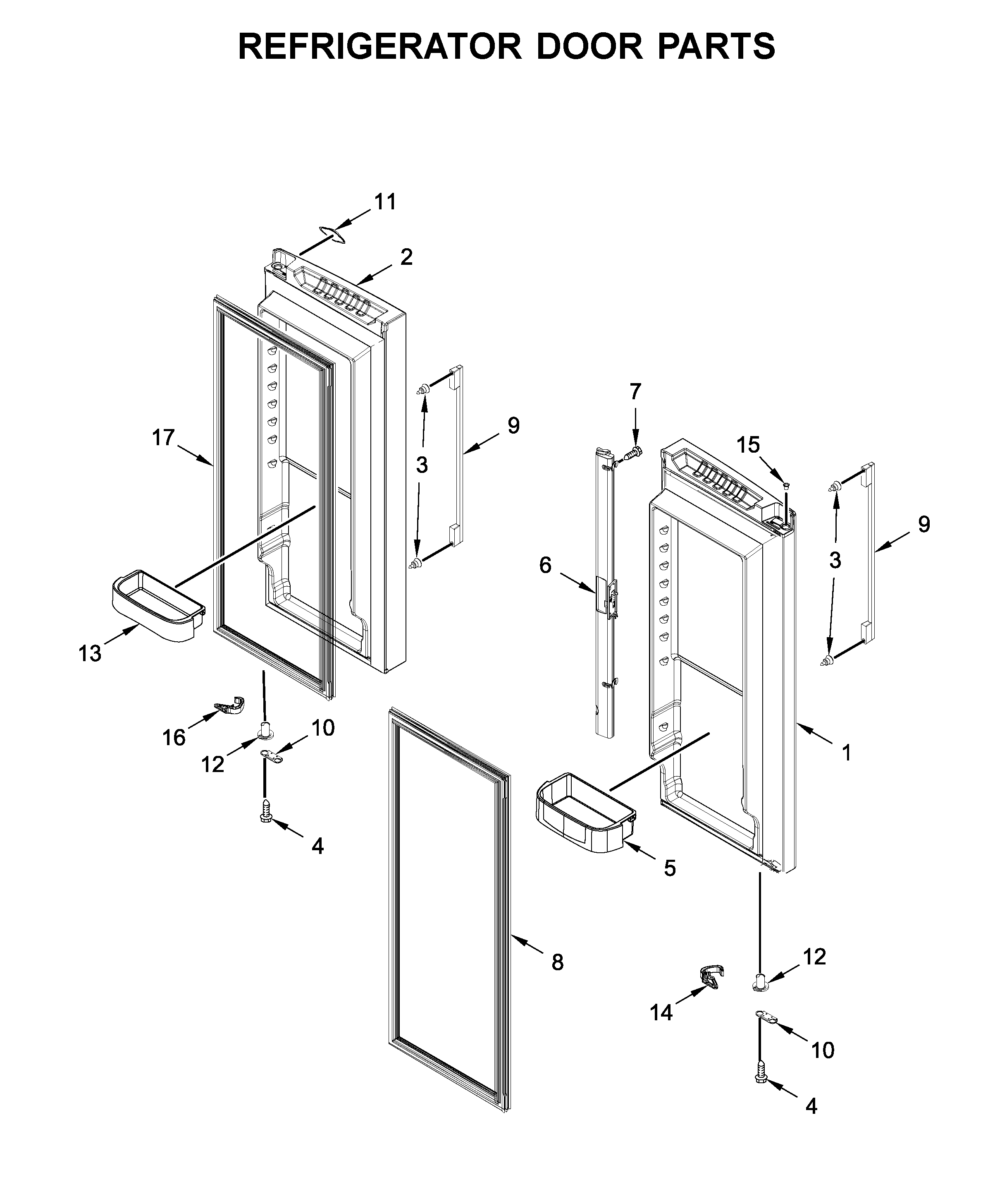 Refrigerator door parts