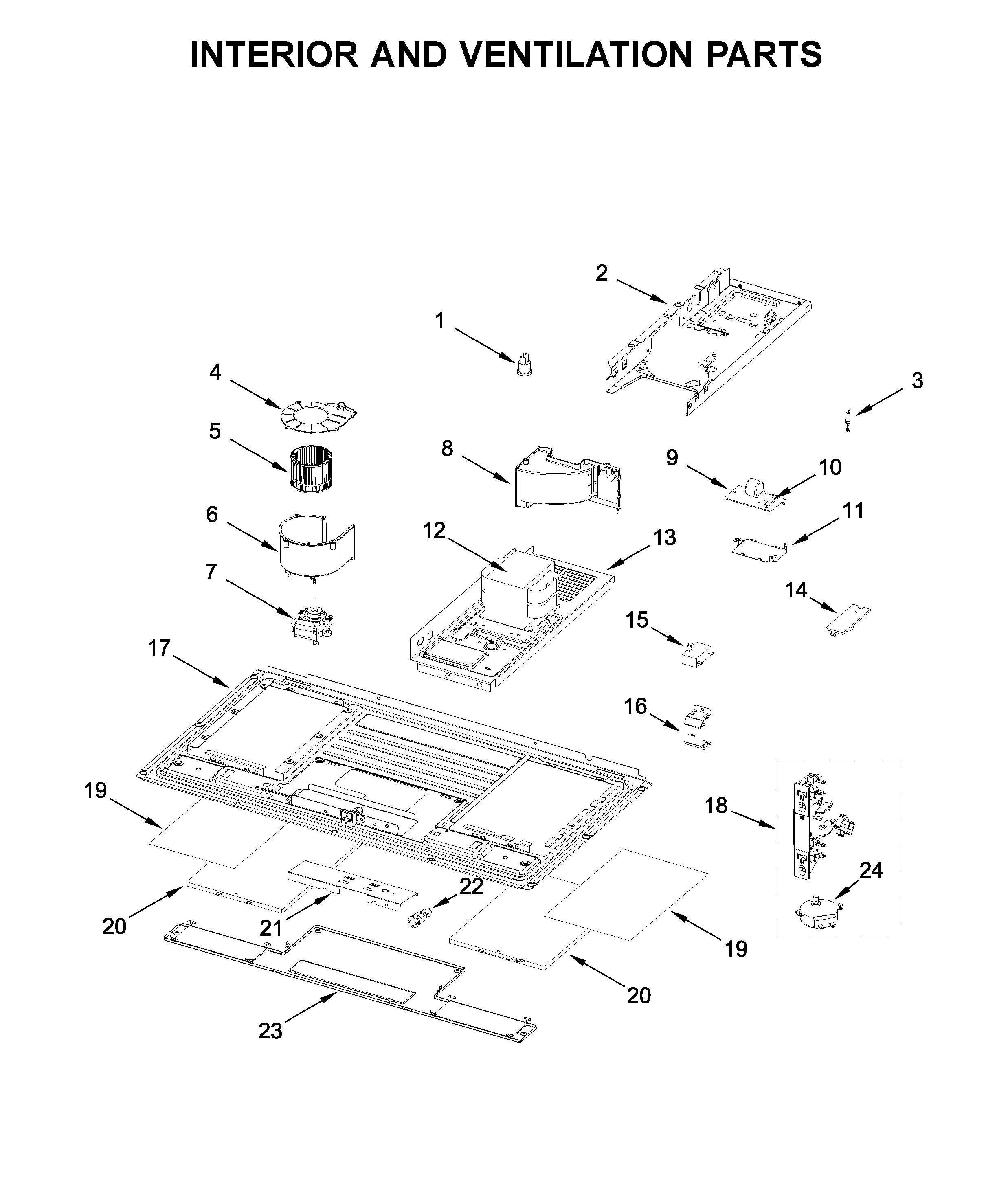 Interior and ventilation parts