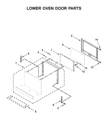 Lower oven door parts