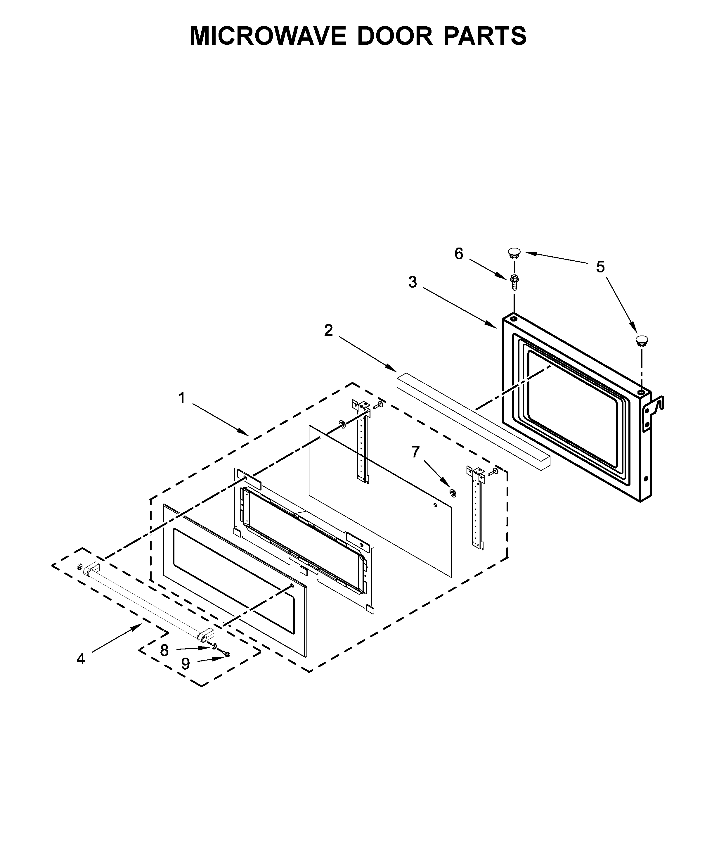 Microwave door parts