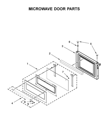 Microwave door parts