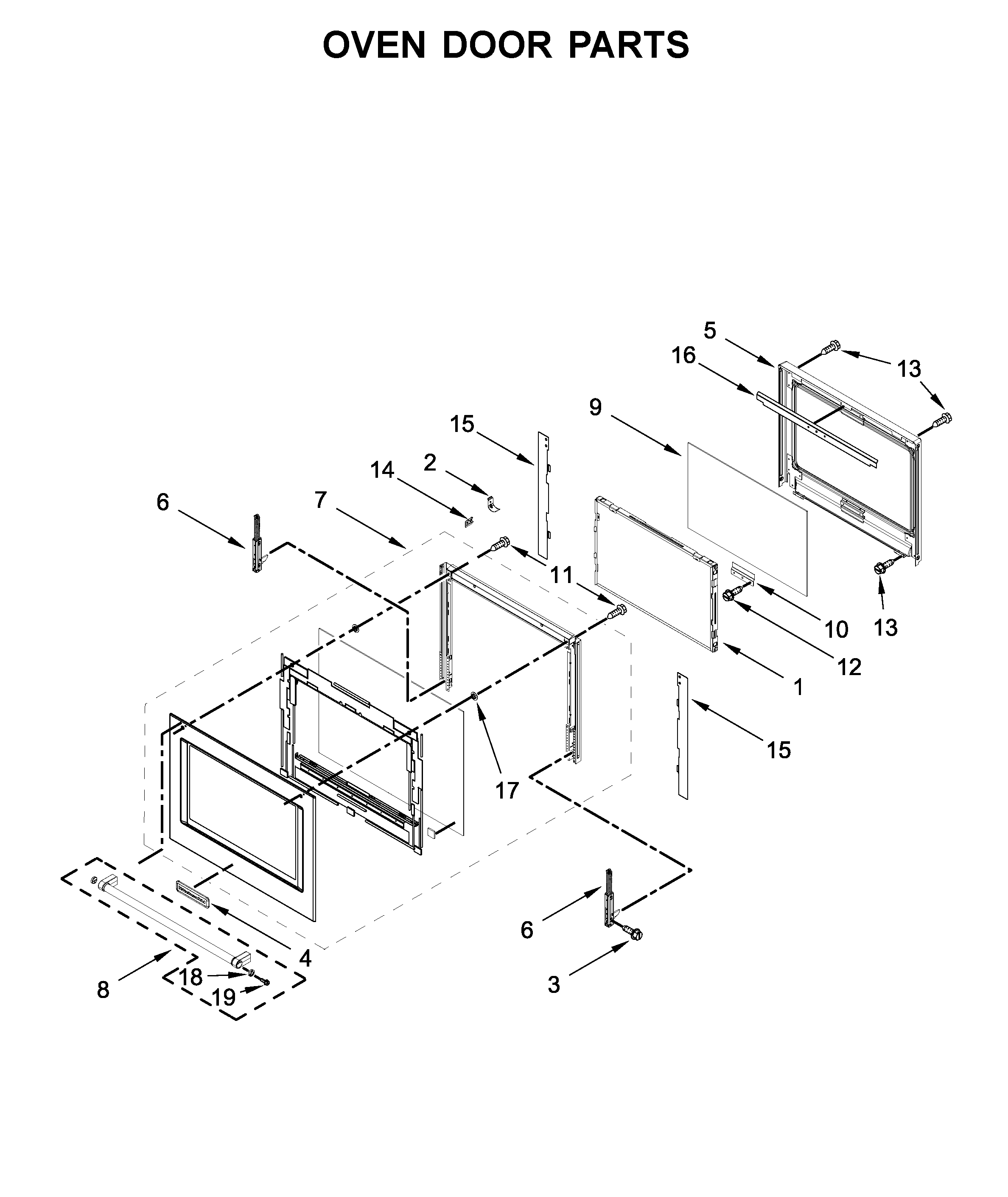 Oven door parts