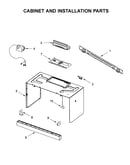 Cabinet and installation parts