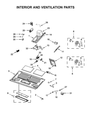 Interior and ventilation parts