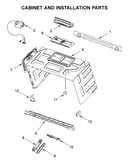 Cabinet and installation parts