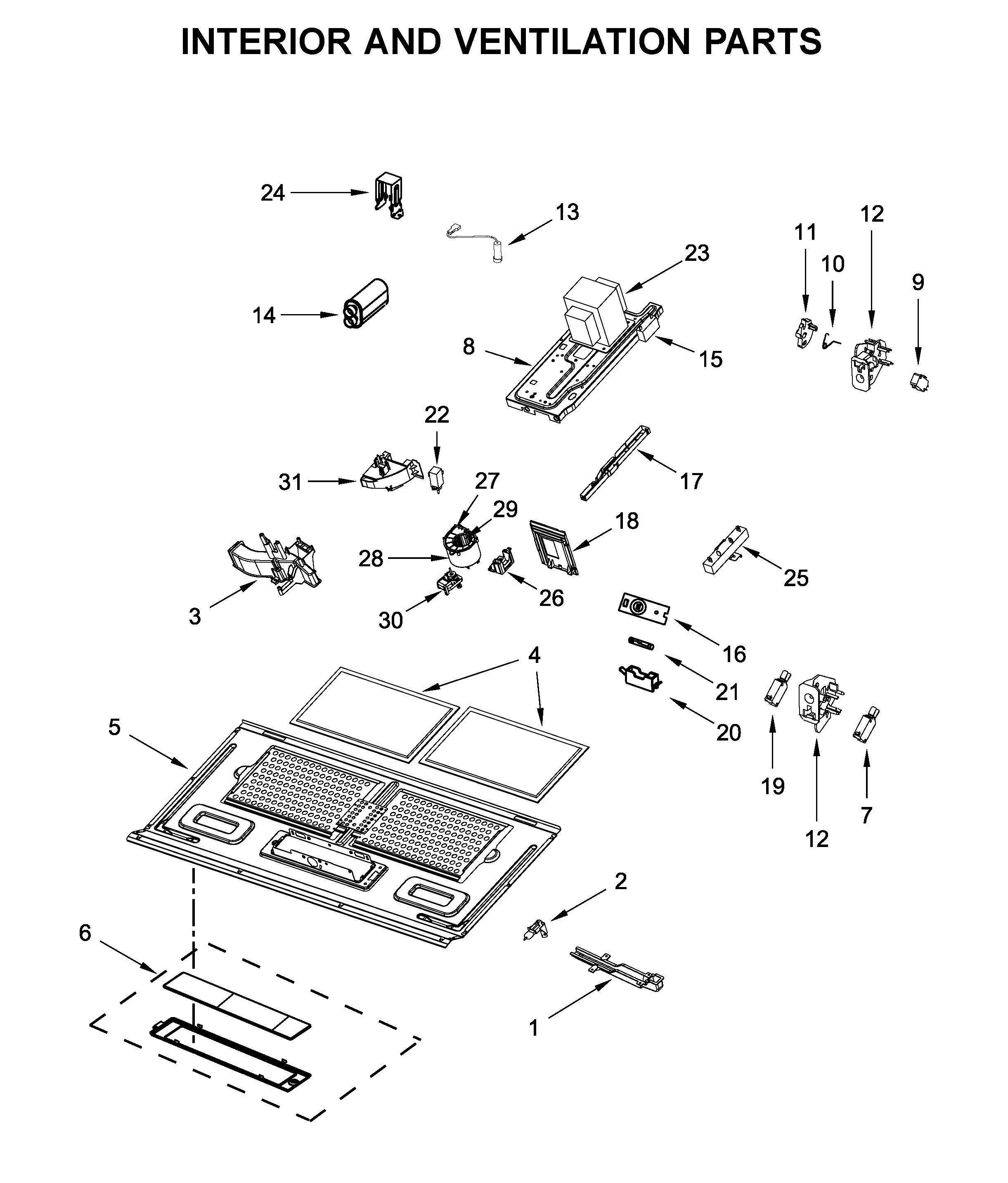 Interior and ventilation parts
