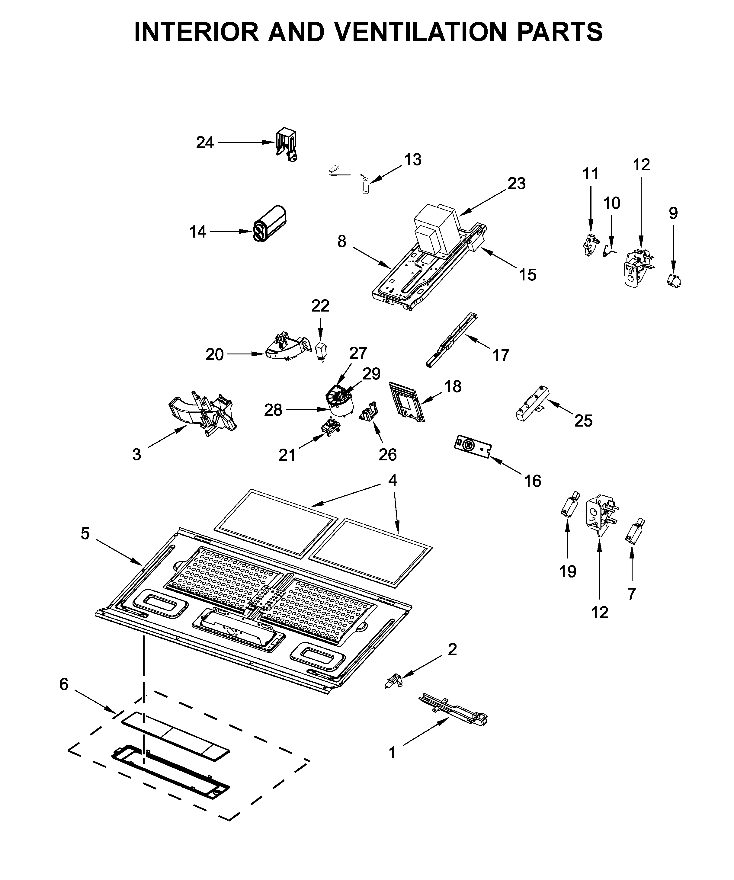 Interior and ventilation parts