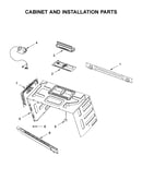 Cabinet and installation parts