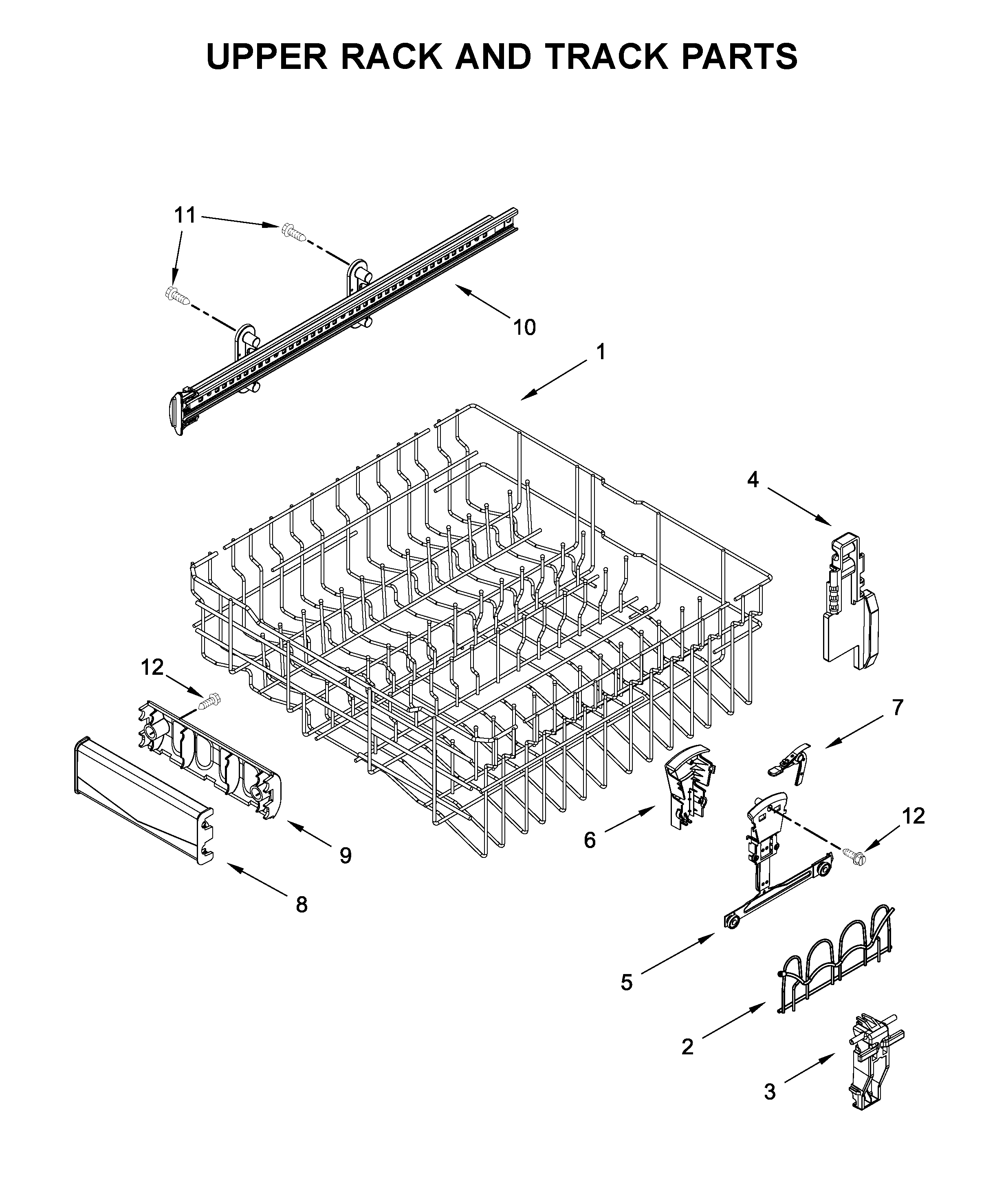 UPPER RACK AND TRACK PARTS