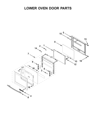 Lower oven door parts