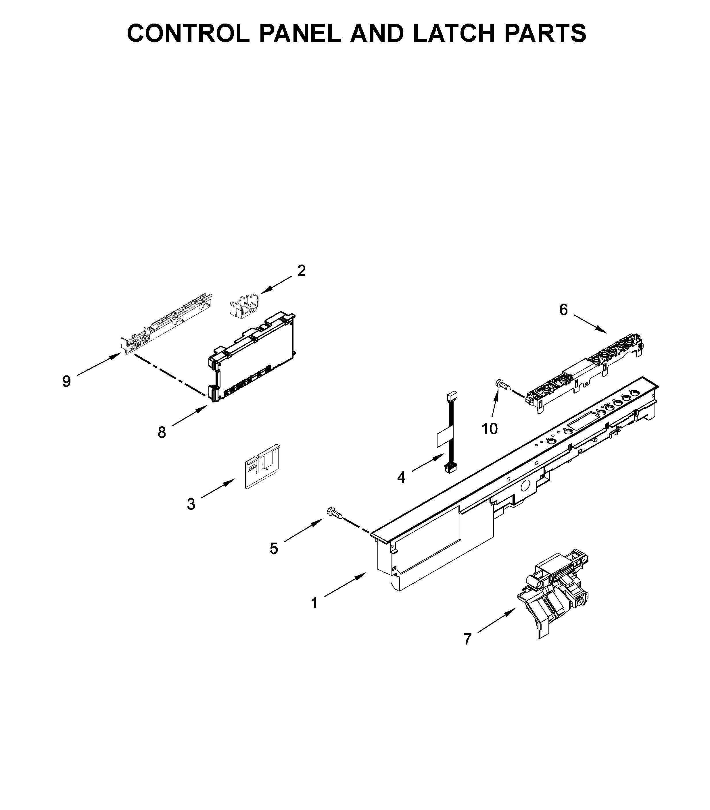 CONTROL PANEL AND LATCH PARTS